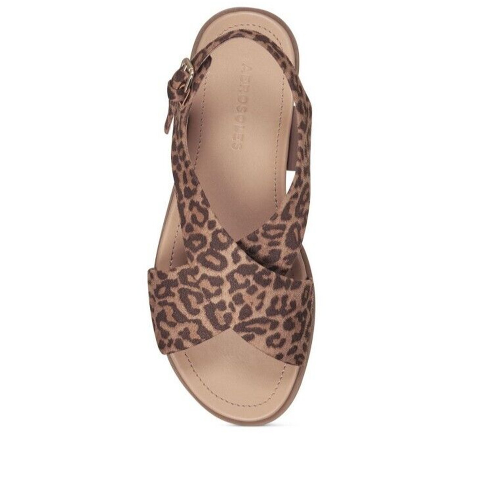 NEW Aerosoles Cele Womens Buckle Sandal Natural Leopard Print Comfort Size 7 - Picture 4 of 8